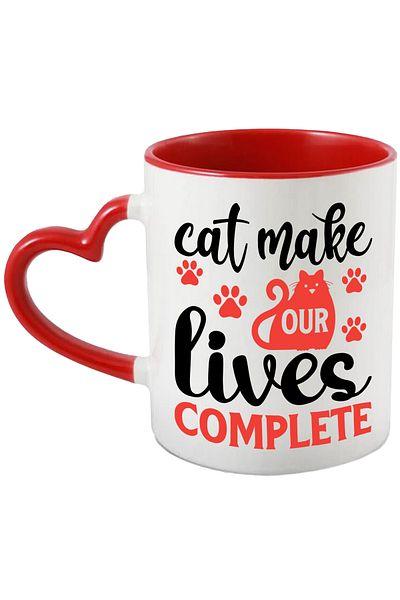 StoryGift Romania Mug with the message "Cats make our lives complete" - pets with Mane, Cu,STG