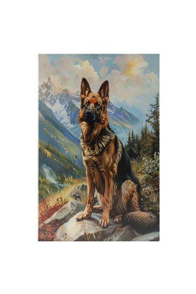 StoryGift Romania Tablou Canvas Cainele De Paza German Cu Blana Maronie Si Pe...
