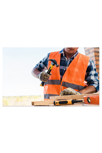 StoryGift Romania Tablou Canvas: Constructor Cu Echipament, Pe Santierul De Constructii - Dezvoltare, Munca, Om M