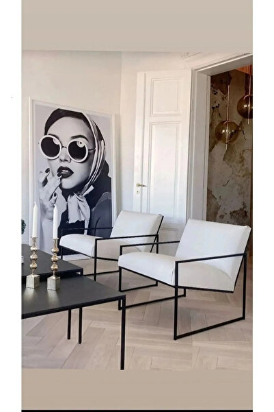 SEZBİL Berjer (1 ADET) İskandinav Berjer Metal Berjer Tekli Koltuk Ofis Cafe