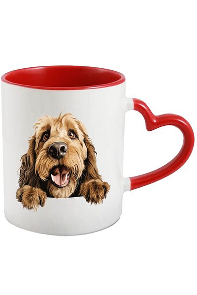 StoryGift Romania Mug with a furry dog ​​with a zest for life | light brown | illustration | for i, Cu,STG