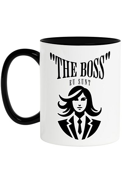 StoryGift Romania Mug Woman in Office Outfit Text I am The boss, Strong Independence, 330m, With,STG.