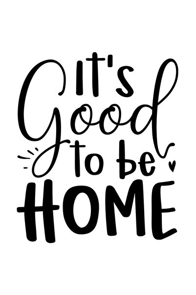 StoryGift Romania Sticker Exterior cu inimioara si cu mesajul "E bine sa fii acasa" - intoarcere , Vinyl Neg