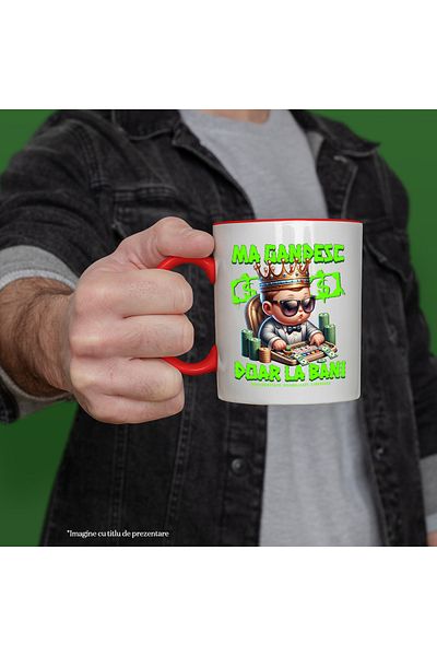 StoryGift Romania Mug King Child in Casino Suit - I Only Think About Money, 330ml, Ceramic with, With, STG.