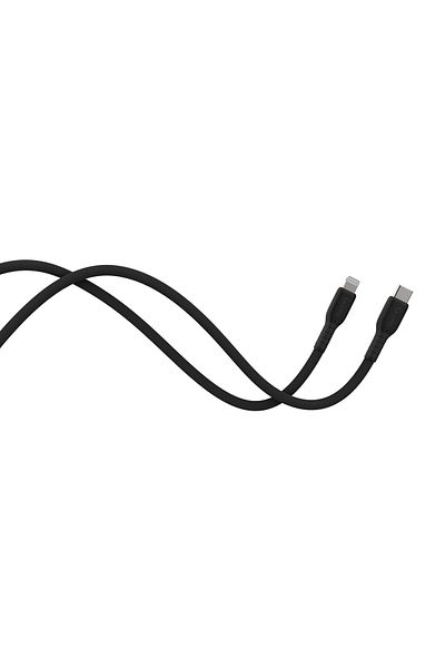 Gizmo Qizmo USB-C to Lightning Charging Cable, Black Fabric