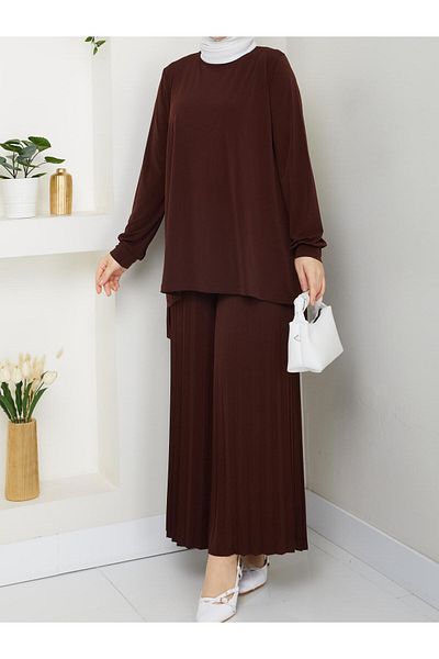 Moda Krash Sandy Pleated Trousers Set