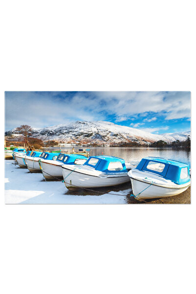 StoryGift Romania Tablou Canvas Barci Pe Ullswater In Zapada Peisaj Montan Ul...