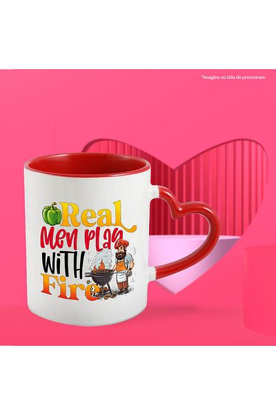 StoryGift Romania Mug with the message "Real men play with fire", real men play with fire,, With ,STG.
