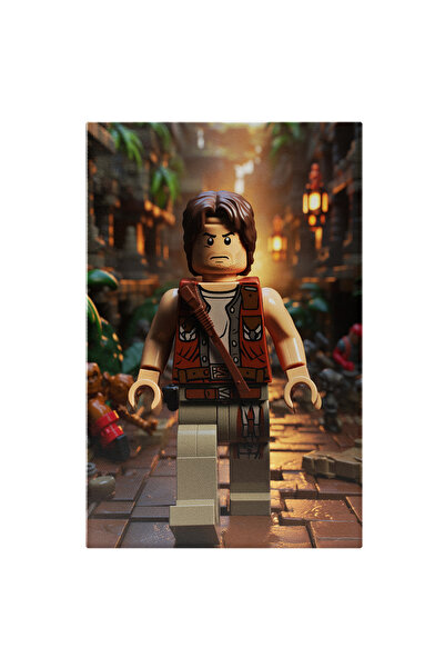 StoryGift Romania Tablou Canvas: Barbat Figurina Lego In Salbaticie Cu Arma L...