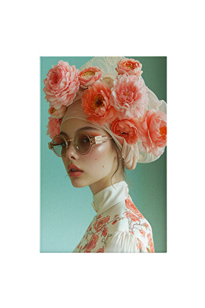 StoryGift Romania Tablou Canvas: Personaj Feminin Cu Ochelari In Rochie Alba ...