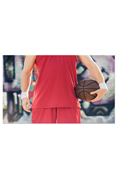 StoryGift Romania Tablou Canvas Forta Si Concentrare Imagine Cropped Cu Un Jucator De Baschet Stand Cu Minge In M