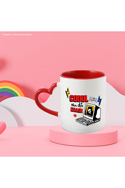 StoryGift Romania Cana Computer cu schelete text Codul meu, regulile mele!, 330ml, Ceramica cu Man, Cu ,STG