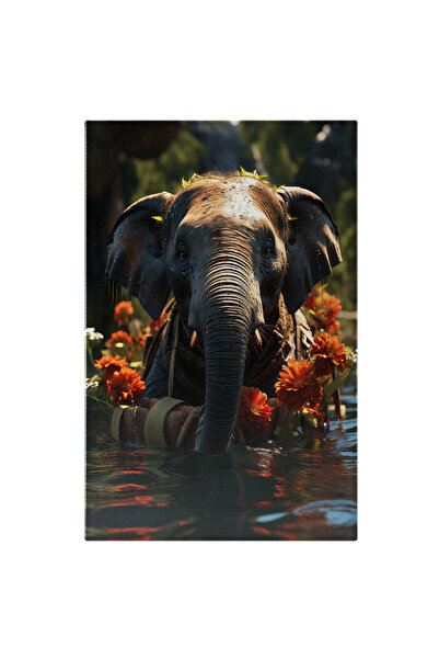 StoryGift Romania Tablou Canvas: Ploaia Din Safari Puiul De Elefant Împotmoli...