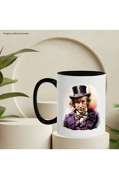 StoryGift Romania Mug With Willy Wonka, Character, Gene Wilder, Joben, Multicolor 330 ml, Ceramic c, With,STG