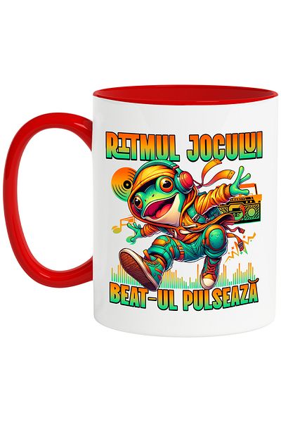 StoryGift Romania Dancing Frog Mug Rhythm of the Game, The Beat Pulses, Mu Lovers, With ,STG