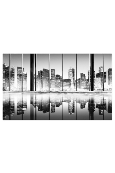 StoryGift Romania Tablou Canvas - Asia Noaptea, Luminile Orasului Si Marina B...