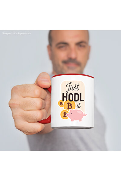 StoryGift Romania Mug With Message In English Just Hold It, Piggy Bank, Bitcoin, Crypto, Savings, Mul, Cu, STG
