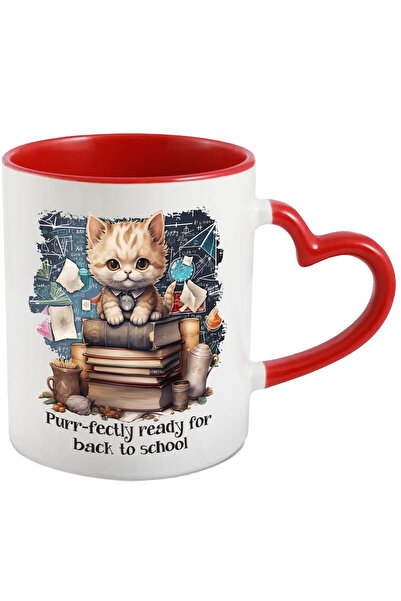 StoryGift Romania Cana cu o pisicuta care sta pe un teanc cu carti | ilustrat...