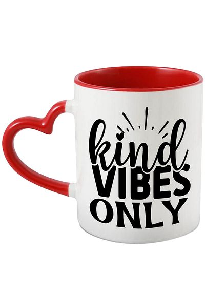 StoryGift Romania Mug for those who are positive with the message "Kind vibes only" - just vibrations/, With ,STG