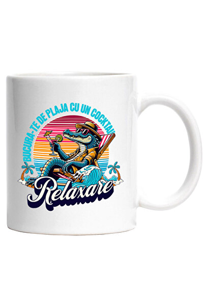 StoryGift Romania Cana Cu Crocodil Cu Palarie Si Ochelari De Soare Pe Plaja, ...