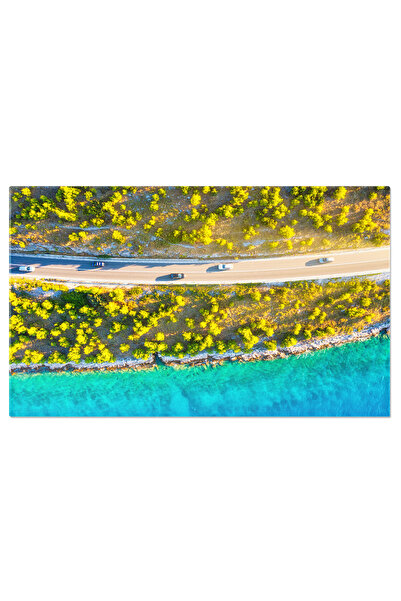 StoryGift Romania Tablou Canvas Vedere La Drumul De-a Lungul Coastei De Sus, ...