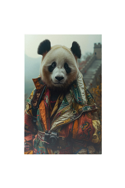 StoryGift Romania Tablou Canvas Ursul Panda Turist Dedicat Pregătit Să Facă P...