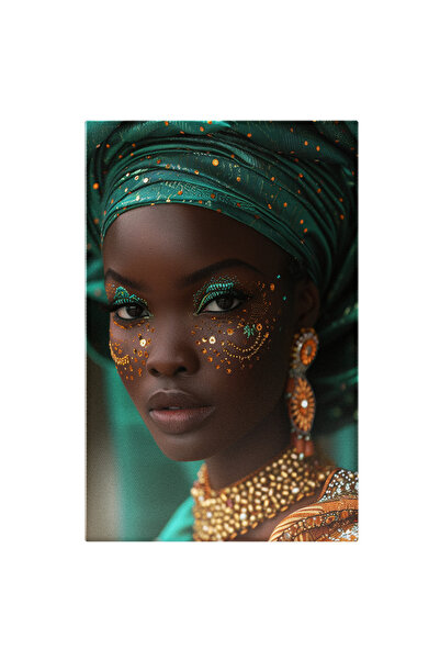 StoryGift Romania Tablou Canvas Femeia Din Cultura Eleganței Cu Turban Verde ...
