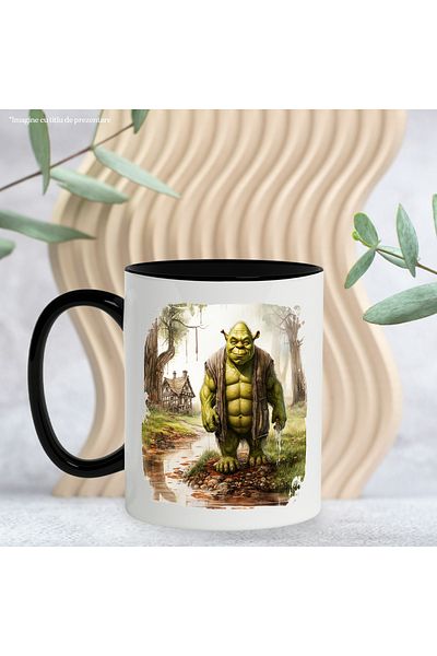 StoryGift Romania Mug With Shrek, Ogre, Swamp, Character, Cartoon Lovers, Multicolor, With