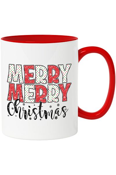 StoryGift Romania Mug with the message "Merry, Merry Christmas", Merry Christmas, illustration, winter, ro, With ,STG