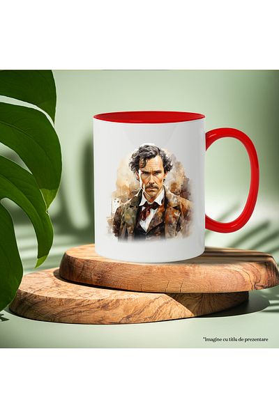 StoryGift Romania Mug With Sherlock Holmes, Fictional Character, Detective, Movies, Multicolor 330 ml, Ce, Cu,STG