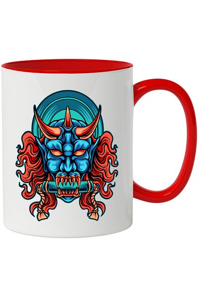 StoryGift Romania Mug With Demon, Devil, Parchment, Fangs, Horns, Multicolor 330 ml, Ceramic with , With ,STG