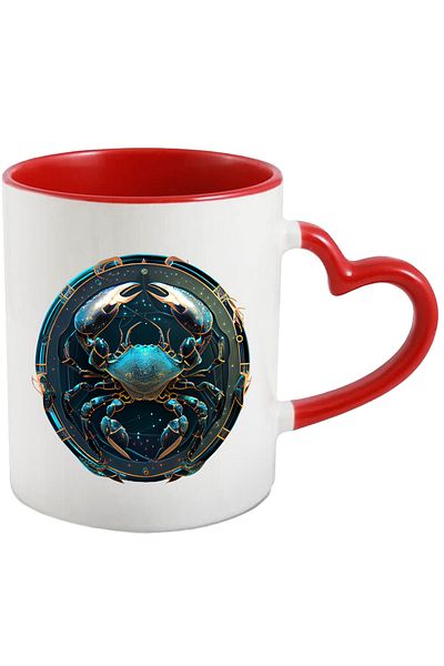 StoryGift Romania Mug with a crab | illustration | circle | abstract | abstract art | zodiac | galaxy, With ,STG