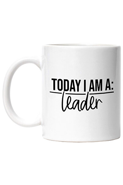 StoryGift Romania Cana cu mesajul in engleza "Today I am a: leader" - azi sun...