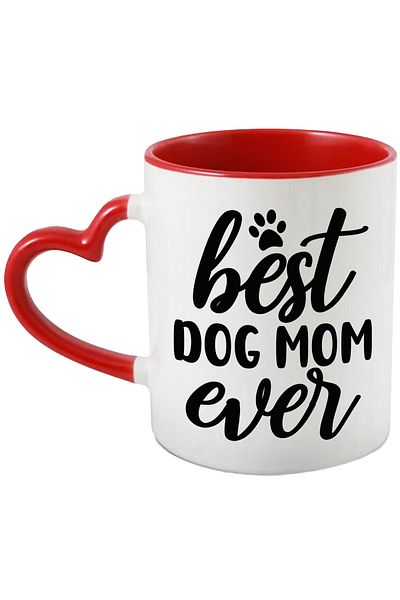 StoryGift Romania Cana Cu Labuta Si Textul In Engleza "best Dog Mom Ever" - Cea Mai Tare Mama De C, Cu ,stg