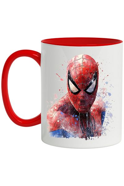 StoryGift Romania Spiderman Mug, Superhero, Costume, Mask, Marvel, Portrait, Multicolor 330 ml,, With ,STG