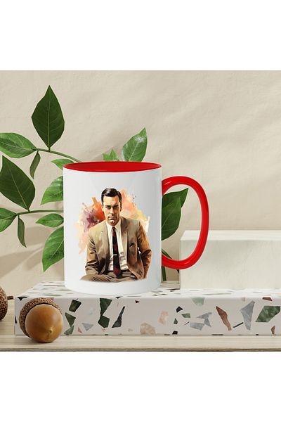StoryGift Romania Mug With Don Draper, Mad Men, Series, Character, Costume, Multicolor 330 ml, Ceramics, With ,STG