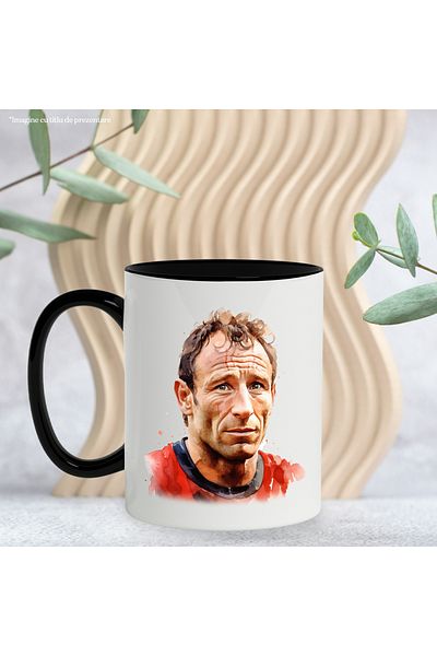 StoryGift Romania Mug With Dennis Bergkamp, ​​Footballer, Athlete, Player, Multicolor 330 ml, Ceramic, With ,STG