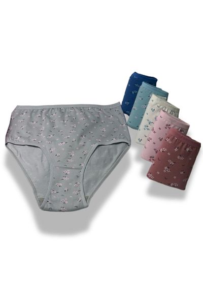 TOLIN Set de 6 prosop din bumbac Lycra pentru femei, cu detaliu de rețea, chiloți cu talie înaltă 2186