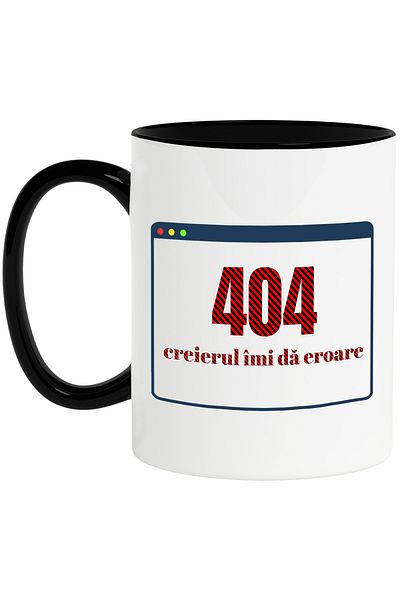 StoryGift Romania Mug Table Computer text brain gives me error, 330ml, Ceramic with Black Handle, With M,STG