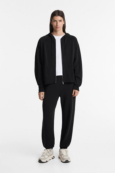 Oysho Hooded boxy jacket with modal