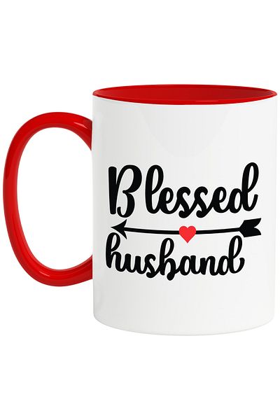 StoryGift Romania Heart mug for a husband blessed with a good wife and a beautiful family, With ,STG