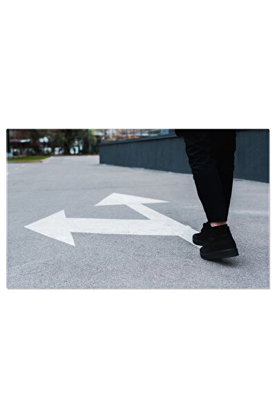 StoryGift Romania Tablou Canvas - Orientare Pe Asfalt: Incotro Mergem? - Arrowheads, Directie, Confuzie