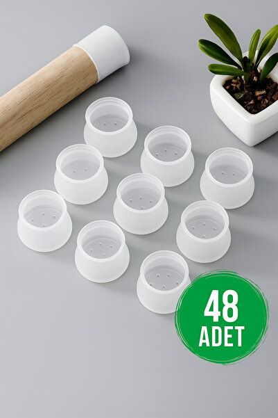 UGA İthalat 48 Adet Silikon Masa Sandalye Ayak Koruyucu Kapak Ahşap Parke Zemin Koruyucu Çizmez Ses Yapmaz Ped