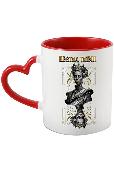 StoryGift Romania Cana regina inimii femeie plangand carte de joc, 330ml, Cer...
