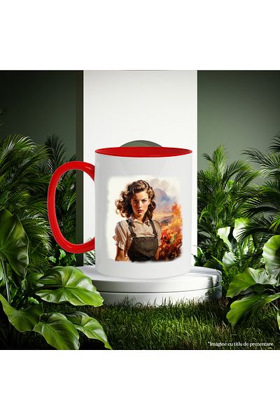 StoryGift Romania Mug With Michelle Monaghan, Actress, Movie Lovers, Multicolor 330 ml, Ceramics, With ,STG.