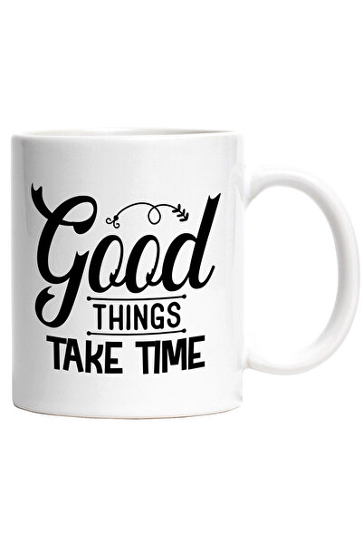 StoryGift Romania Cana cu textul in engleza "Good things take time" - lucruri...