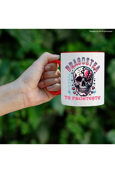 StoryGift Romania Mug Human Skull Funny Text Love Fools You Valentine's Day, 330ml, Ceram, With ,STG