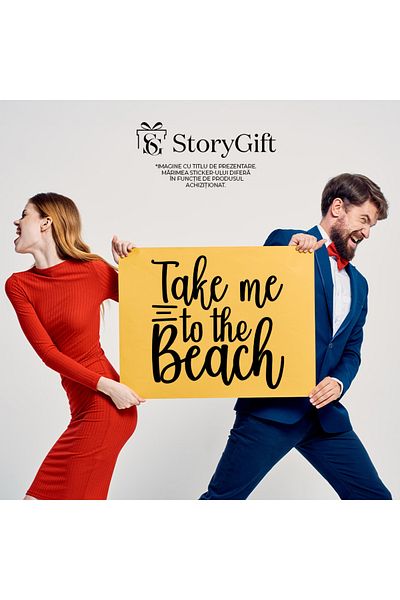 StoryGift Romania Sticker Adeziv 90CM Exterior pentru cei care vor sa mearga neaparat pe plaja , Vinyl Negru, 90 cm