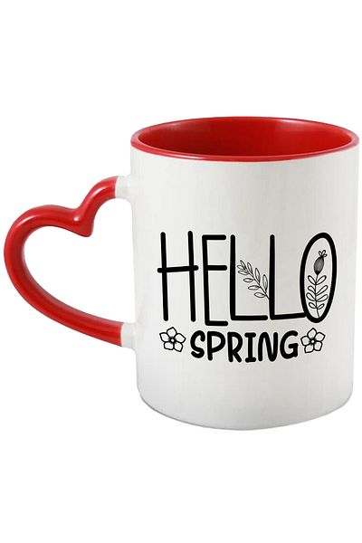 StoryGift Romania Cup with popcorn and the message in English "Hello, spring" - hello spring, With ,STG