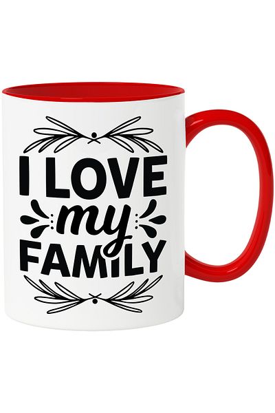 StoryGift Romania Mug for those who truly love their families - safety with Red Handle, With M,STG